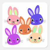 かわいいウサギ スクエアシール (正面)