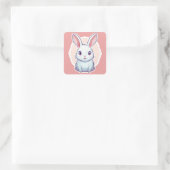 かわいいウサギ スクエアシール (バッグ)