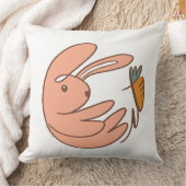 かわいいウサギ&ニンジン 動物アートのベビーコーナー クッション (ブランケット)