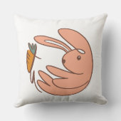 かわいいウサギ&ニンジン 動物アートのベビーコーナー クッション (裏面)