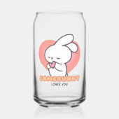 かわいいウサギ：バニーの中には君が大好き ガラス缶 (正面)
