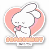 かわいいウサギ:バニーの中には君が大好き シール (正面)