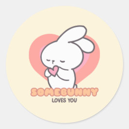 かわいいウサギ：バニーの中には君が大好き ラウンドシール