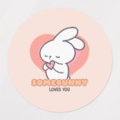 かわいいウサギ：バニーの中には君が大好き ラベル (デザイン2)