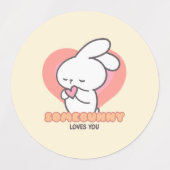 かわいいウサギ：バニーの中には君が大好き ラベル (デザイン1)