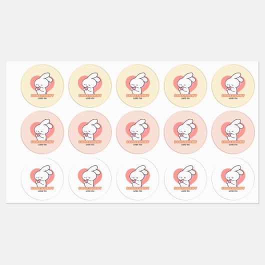 かわいいウサギ：バニーの中には君が大好き ラベル (シート)