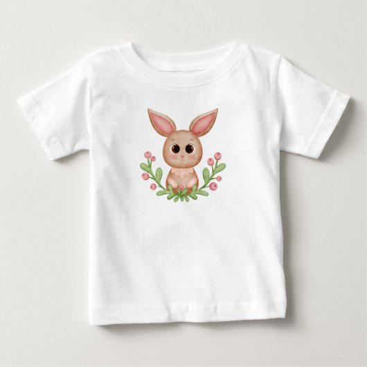 かわいいウサギ ベビーTシャツ (正面)