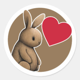 かわいいウサギ ラウンドシール