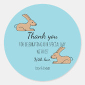 かわいいウサギ ラウンドシール (正面)