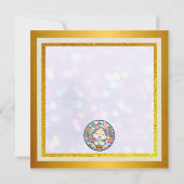 かわいいウサギ、卵、お花のイースター 招待状 (裏面)