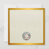 かわいいウサギ、卵、お花のイースター 招待状 (裏面)