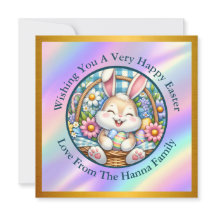 かわいいウサギ、卵、花のイースター