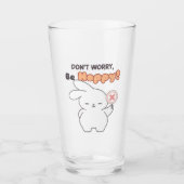 かわいいウサギ、心配しないで、ホップする タンブラーグラス (正面)