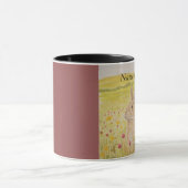 かわいいウサギ、野生の花 マグカップ (中央)