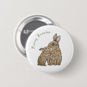 かわいいウサギ。鉛筆画 缶バッジ (正面&裏面)