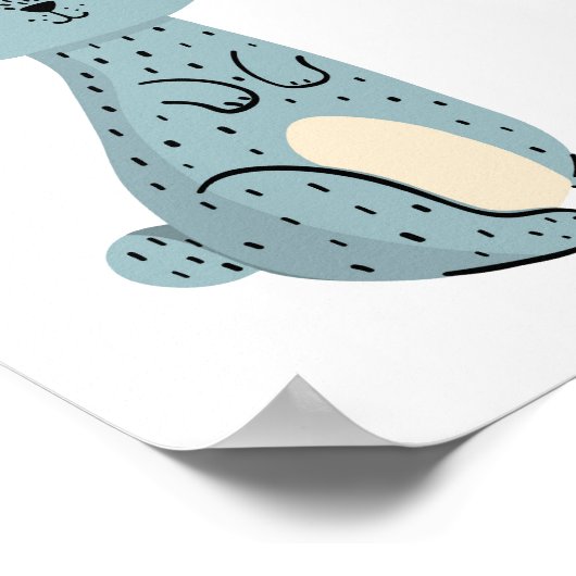 かわいいウサギABCアルファベット文字教育 ポスター (角)