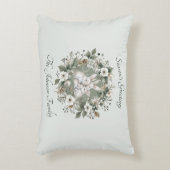 かわいいウサギinフローラ冬リース アクセントクッション (正面(垂直))