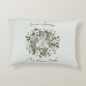 かわいいウサギinフローラ冬リース アクセントクッション (裏面)