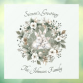 かわいいウサギinフローラ冬リース ウィンドウサイン (シート3)