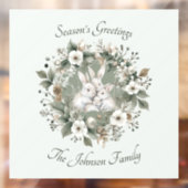 かわいいウサギinフローラ冬リース ウィンドウサイン (シート2)