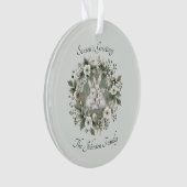 かわいいウサギinフローラ冬リース オーナメント (正面)