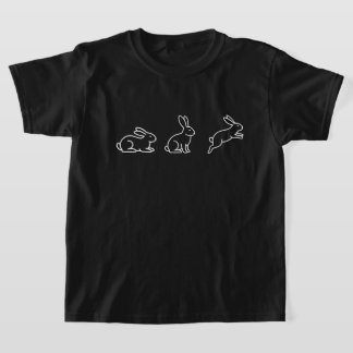 かわいいウサギTシャツ、ミニマリストラビットシャツ、ウサギ Tシャツ