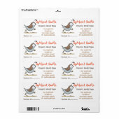 かわいいウズラの卵の漫画イラストレーション卵カートン ラベル (フルシート)