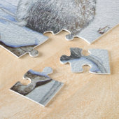 かわいいウッドマウス冬の雪のシーン ジグソーパズル (側面)