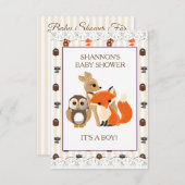 かわいいウッドランズアニマルキツネベビーシャワー招待状 招待状 (正面/裏面)