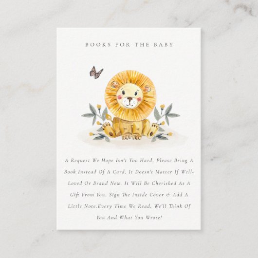 かわいいウッドランドのライオンの葉の本でシャワー エンクロージャーカード (正面)