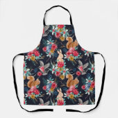 かわいいウッドランドの動物たちプリントエプロン エプロン (正面)