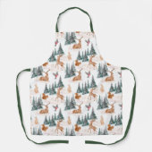 かわいいウッドランドの動物たちプリントエプロン エプロン (正面)