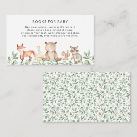 かわいいウッドランドの動物の本でシャワー エンクロージャーカード (正面/裏面)