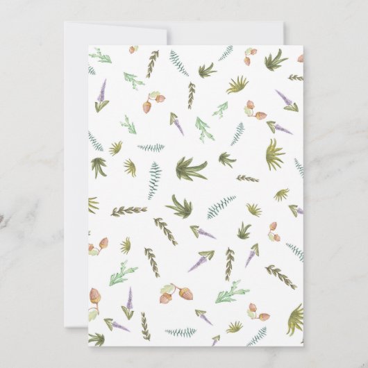 かわいいウッドランドの動物男女兼用の赤ちゃんシャワー サンキューカード (裏面)