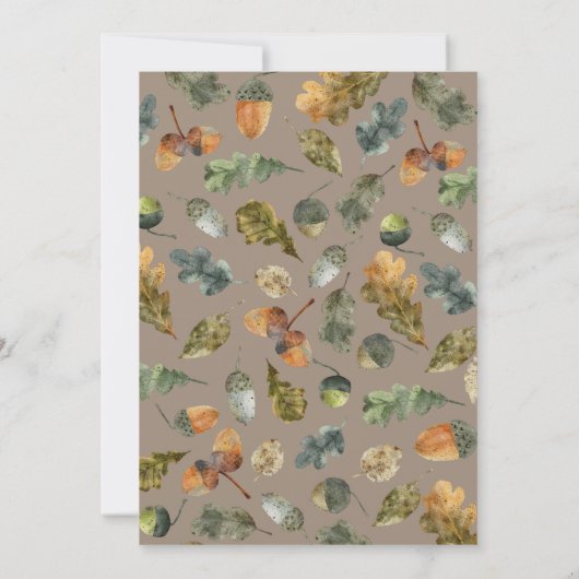 かわいいウッドランドの動物男女兼用の赤ちゃんシャワー サンキューカード (裏面)