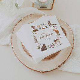 かわいいウッドランドの動物男女兼用の赤ちゃんシャワー スタンダードカクテルナプキン
