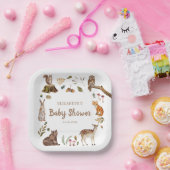 かわいいウッドランドの動物男女兼用の赤ちゃんシャワー ペーパープレート (パーティー)