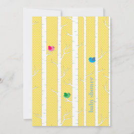 かわいいウッドランドの森男女兼用の赤ちゃんシャワー 招待状