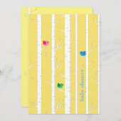 かわいいウッドランドの森男女兼用の赤ちゃんシャワー 招待状 (正面/裏面)