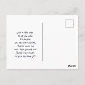 かわいいウッドランドの生き物の漫画ありがとう ポストカード (裏面)