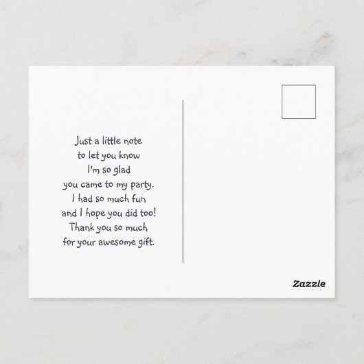 かわいいウッドランドの生き物の漫画ありがとう ポストカード (裏面)