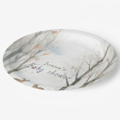 かわいいウッドランドの赤ちゃんシャワー ペーパープレート (アングル)