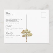 かわいいウッドランドの赤ん坊の動物の赤ん坊のシャワーでメール インビテーションポストカード (裏面)