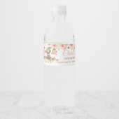 かわいいウッドランドアニマルズピンクフローラガール誕生日 ペットボトルラベル (正面)