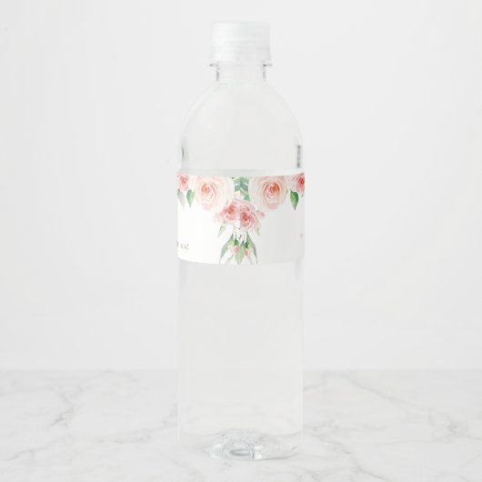 かわいいウッドランドアニマルズピンクフローラガール誕生日 ペットボトルラベル (裏面)