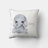 かわいいウッドランドアニマルゾウ名子供部屋 クッション (裏面)