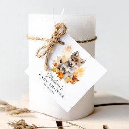 かわいいウッドランドウルフカップ秋ベビーシャワー フェイバータグ