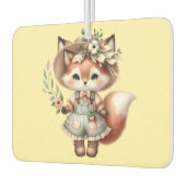 かわいいウッドランドキツネガールウェアハングコテージコーレ カーエアーフレッシュナー (左)