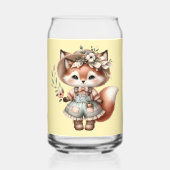 かわいいウッドランドキツネガールウェアハングコテージコーレ ガラス缶 (裏面)