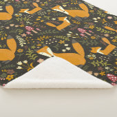 かわいいウッドランドキツネパターンベッドルームまたは子供部屋 シェルパブランケット (3/4)